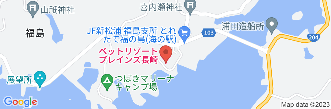 ペットリゾートブレインズ長崎の地図