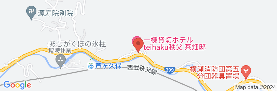 BBQ×半露天風呂付き一棟貸切ホテル teihaku秩父 茶畑邸の地図