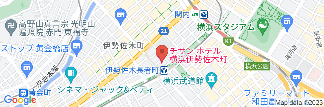 チサン ホテル 横浜伊勢佐木町の地図