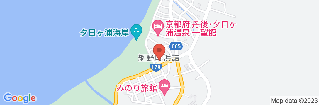 夕日ヶ浦温泉 丹後半島 料理旅館 琴海(ぎんかい)の地図