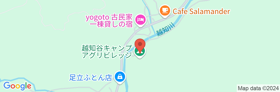 越知谷キャンプアグリビレッジの地図