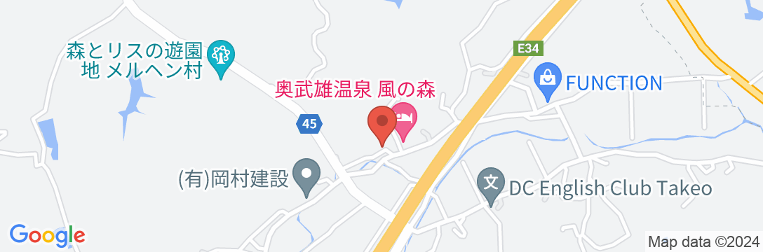 奥武雄温泉 風の森の地図
