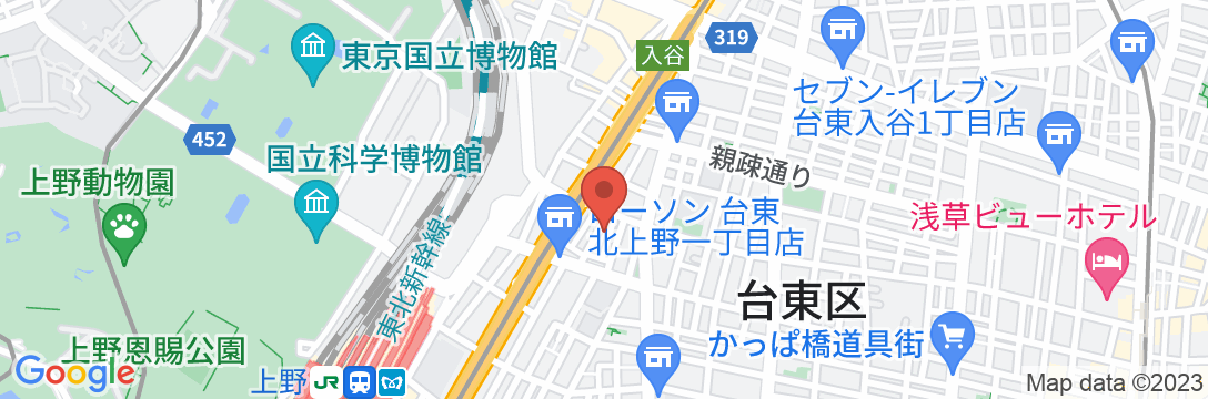 ヒロマスホテル 上野の地図