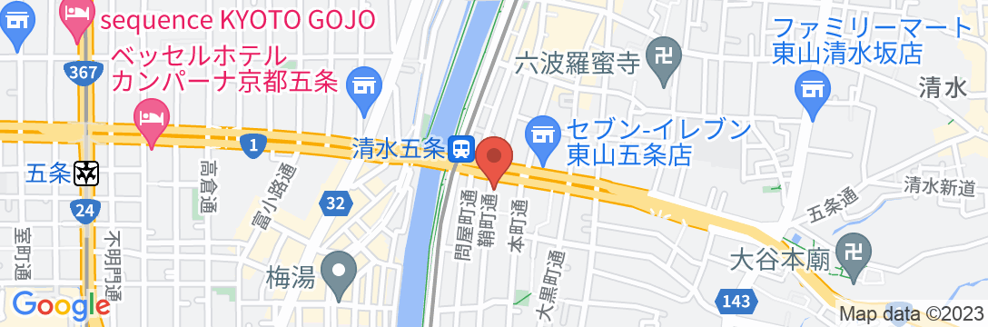 サクラクロスホテル京都清水の地図