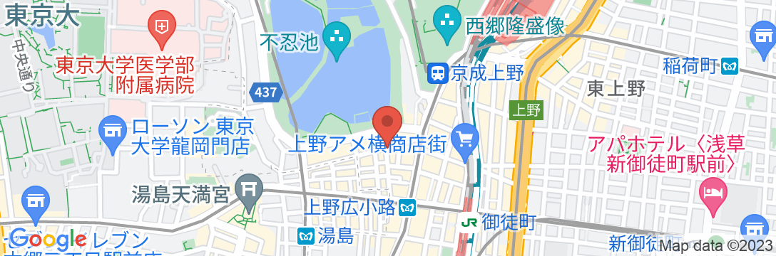 bnb+上野公園前の地図