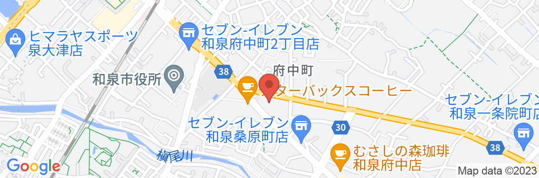 天然温泉「旅人の湯」ホテルルートイン大阪和泉府中の地図