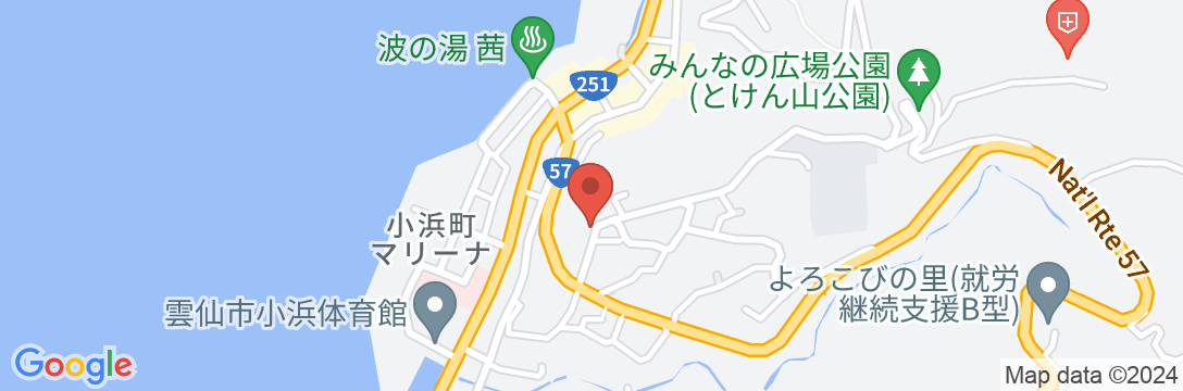 雲仙小浜温泉 寿楽-JURAKU-の地図