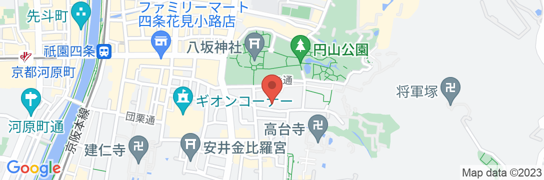 京都祇園 料理旅館 花楽の地図
