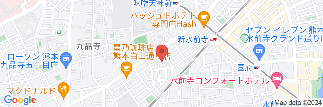 アクセス抜群!熊本では数少ない2路線利用可能(JR,路面電車/民泊【Vacation STAY提供】の地図