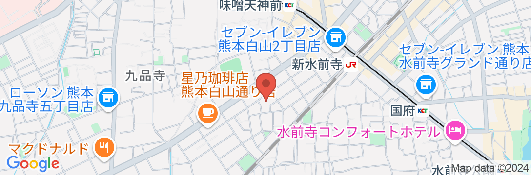 アクセス抜群!熊本では数少ない2路線利用可能(JR,路面電車/民泊【Vacation STAY提供】の地図