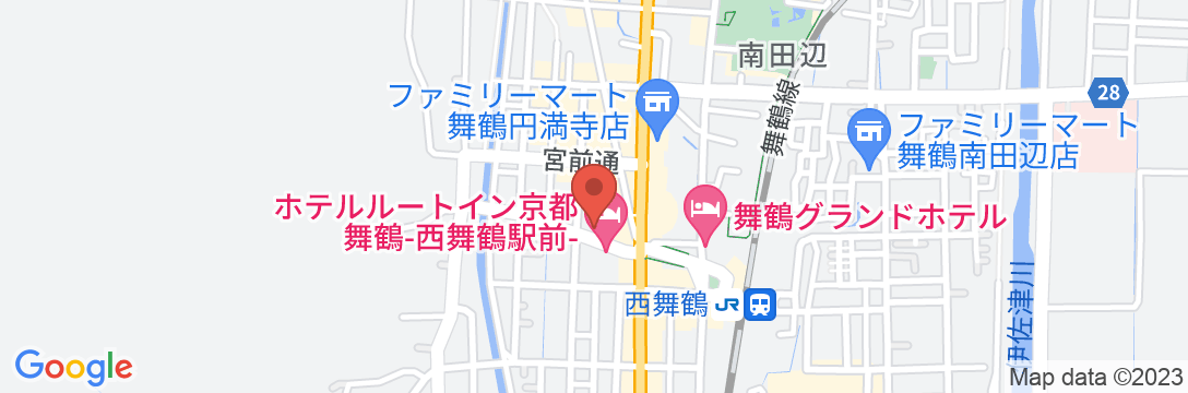 天然温泉 「旅人の湯」ホテルルートイン京都舞鶴 ー西舞鶴駅前ーの地図