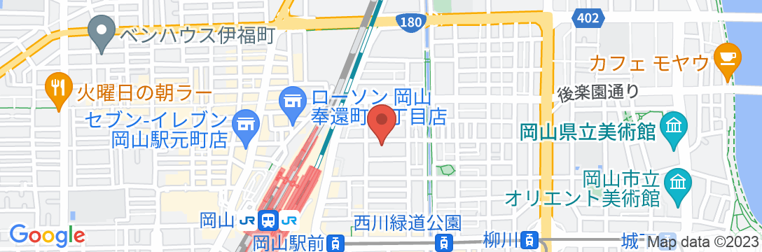 岡山グリーンホテルの地図