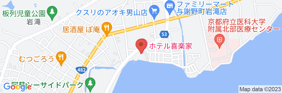 岩滝温泉ホテル 喜楽家の地図