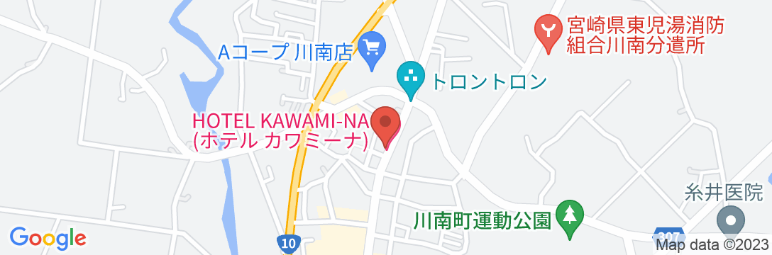 HOTEL KAWAMI-NA(ホテル カワミーナ)の地図