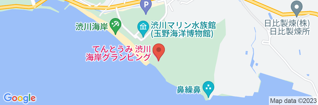 てんとうみ 渋川海岸グランピングの地図