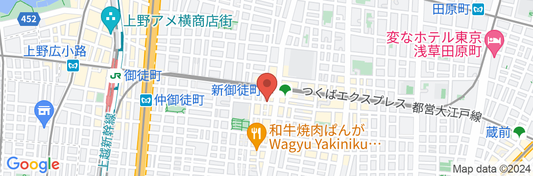 Minn上野新御徒町の地図