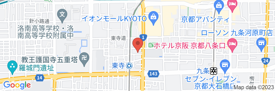 ロワジールホテル 京都東寺(2023年10月3日OPEN)の地図