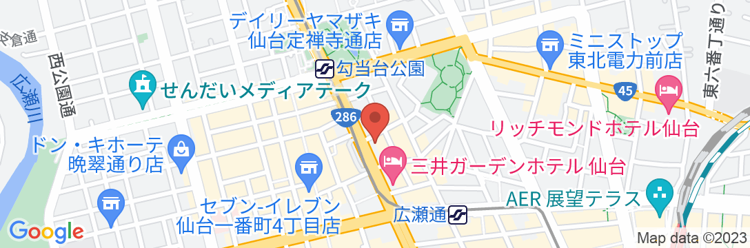 KOKO HOTEL 仙台勾当台公園(2023年9月28日リブランドオープン)の地図