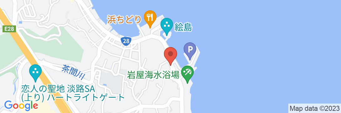 青と白<淡路島>の地図