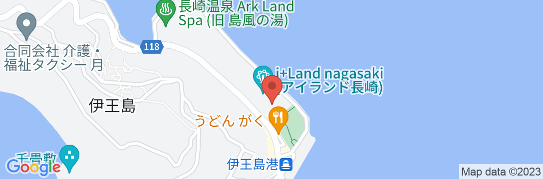 i+Land nagasaki (アイランドナガサキ)(旧長崎温泉 やすらぎ伊王島)の地図