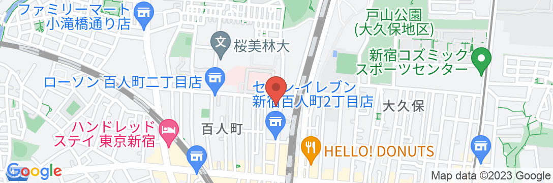 新宿のアパート、JR山手線新大久保は徒歩3分!寝室は3つ!/民泊【Vacation STAY提供】の地図