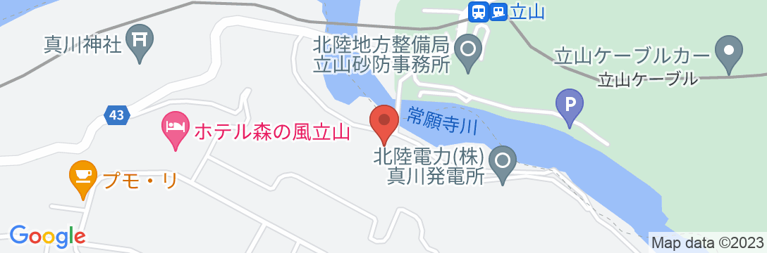 立山山麓温泉 ペンション愛花夢<富山県>の地図