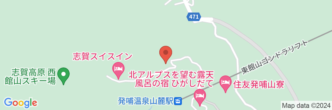 志賀高原発哺温泉 ホテルリバティ志賀の地図