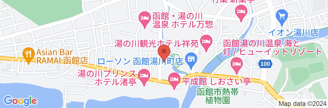 湯の川 純和風旅館 一乃松の地図