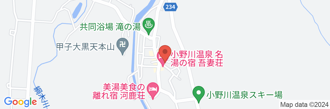 小野川温泉 五つの心の宿 高砂屋の地図