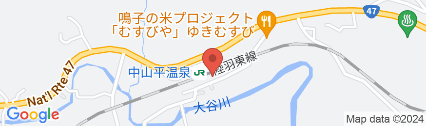 鳴子・中山平温泉 旅館 三之亟湯(さんのじょうゆ)の地図