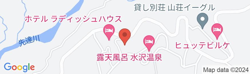 田沢湖高原水沢温泉 プラザホテル山麓荘別館 四季彩の地図