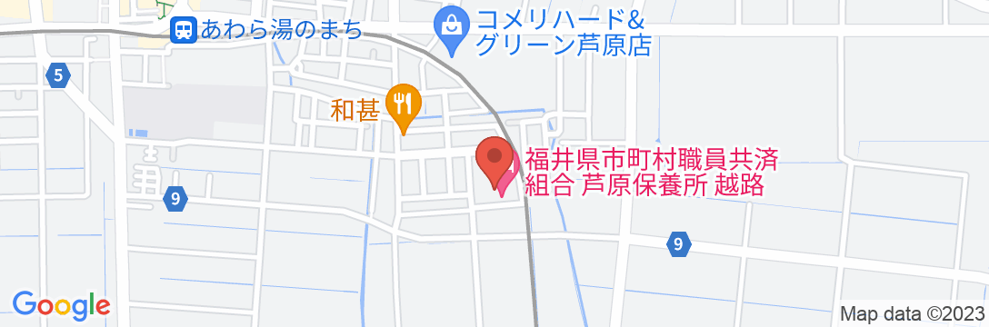福井県市町村職員共済組合 芦原保養所 越路の地図