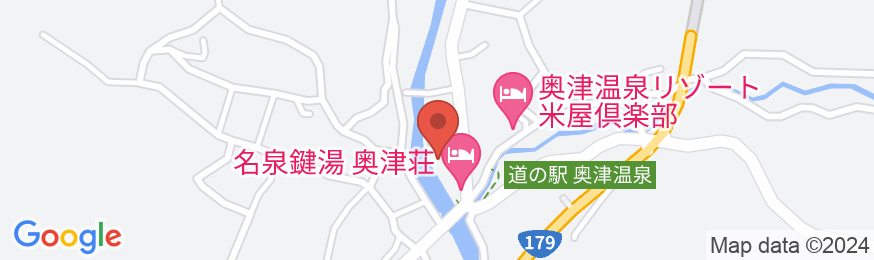 登録有形文化財の宿 奥津温泉 名泉鍵湯 奥津荘の地図