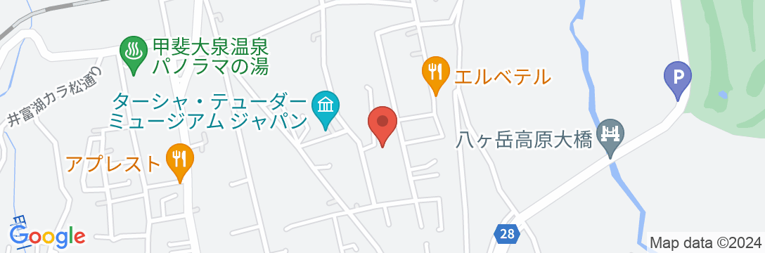 八ヶ岳大泉高原 ペンション ピーターラビットの地図