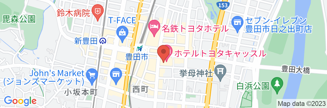 ホテルトヨタキャッスルの地図