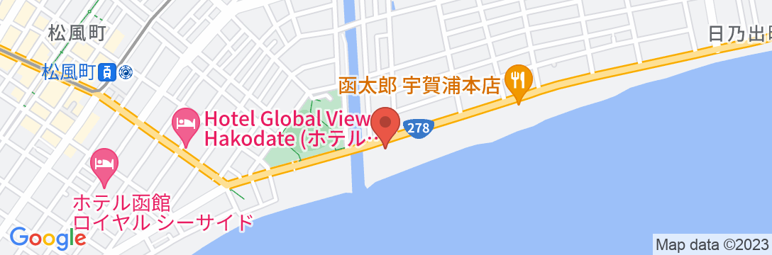 函館 シーサイドホテルかもめの地図