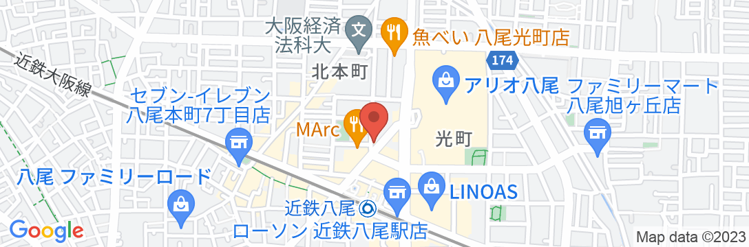 八尾ターミナルホテル北館の地図