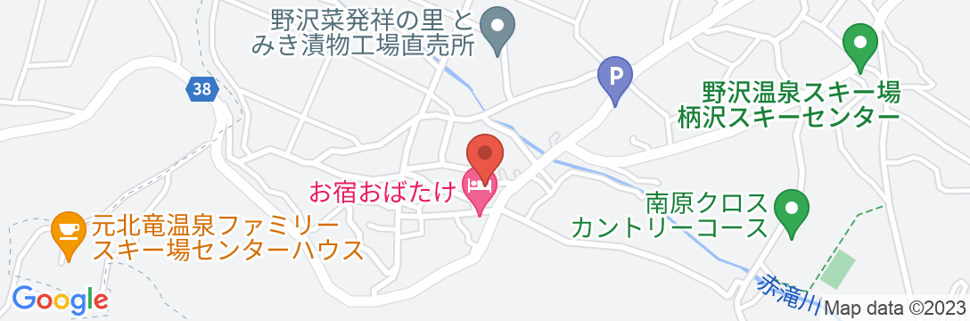 野沢温泉 民宿ニューほしばの地図
