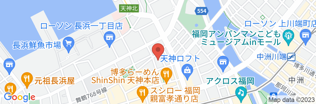 アークホテルロイヤル福岡天神 -ルートインホテルズ-の地図