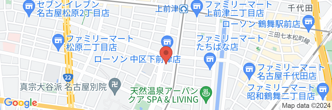 ホテルルートイン名古屋東別院の地図