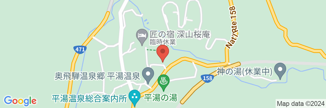 奥飛騨 平湯温泉 湯の平館の地図