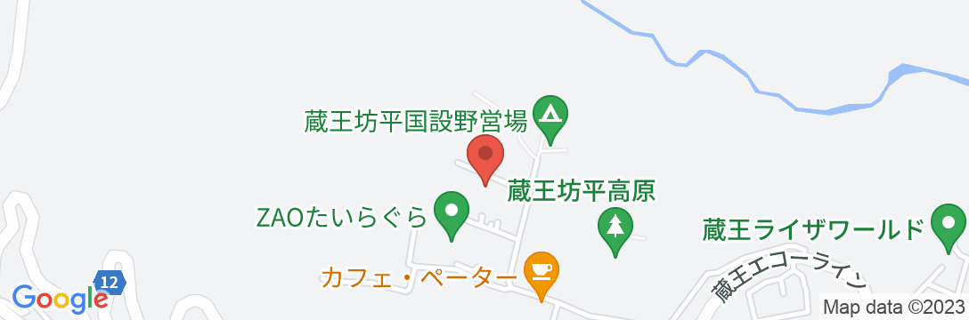 蔵王坊平高原 石井ペンションの地図