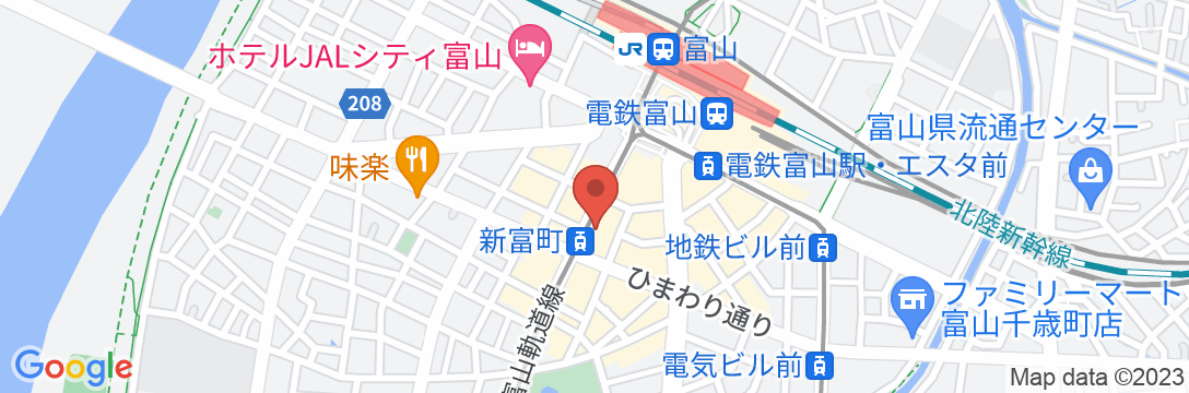 ホテルルートイン富山駅前の地図