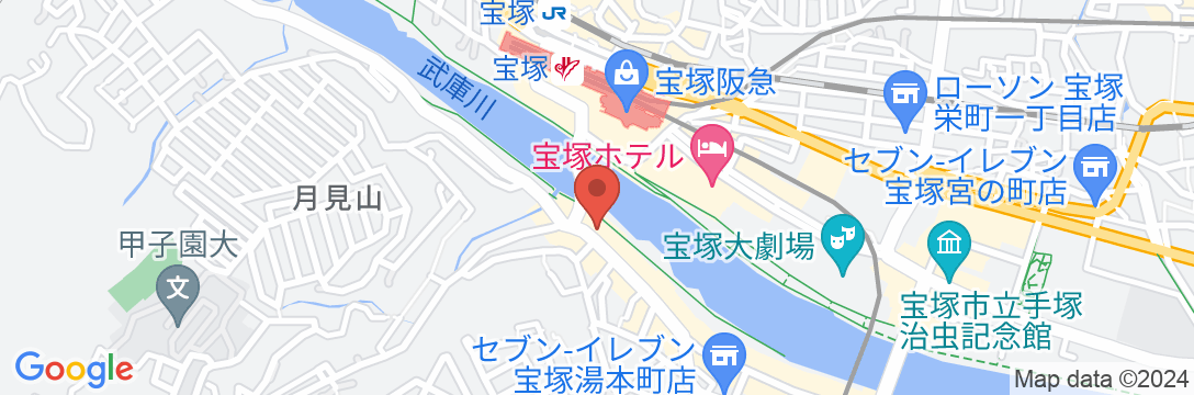 宝塚温泉 ホテル若水の地図