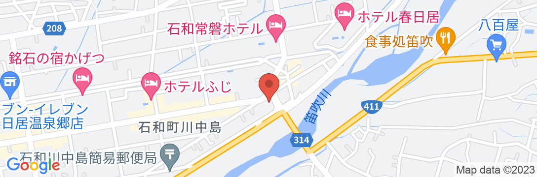 石和温泉 ホテル 花京の地図