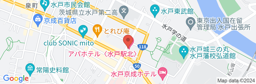 アパホテル〈水戸駅北〉の地図