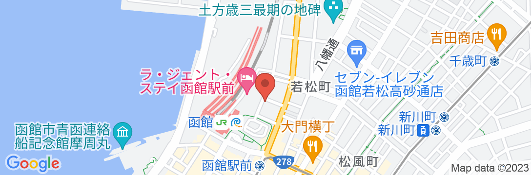 函館 ホテル駅前の地図