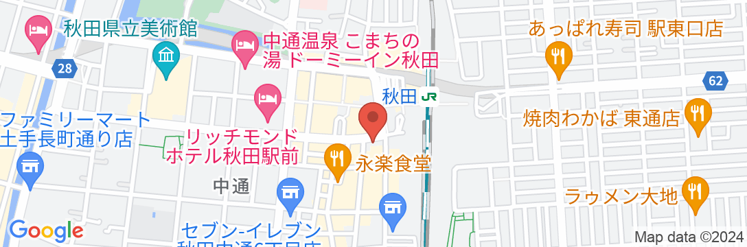 ホテルアルファーワン秋田の地図