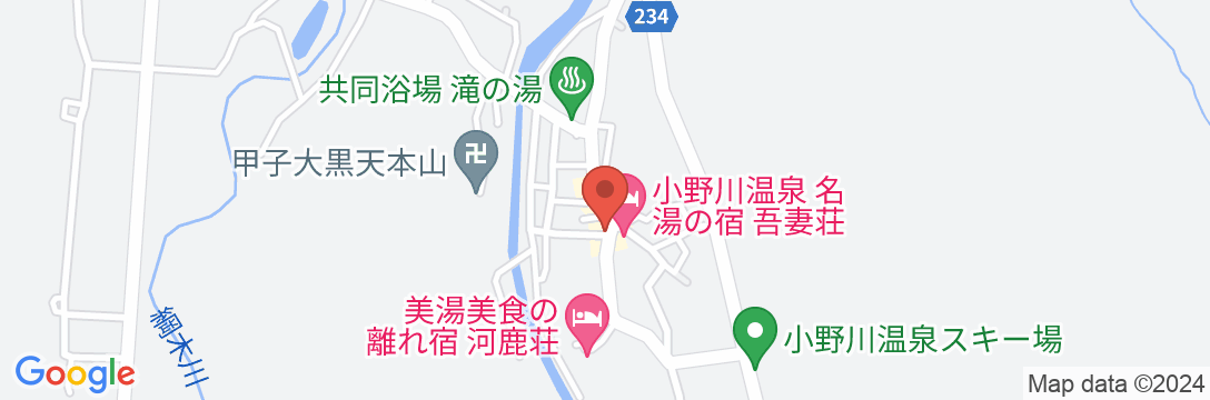 小野川温泉 亀屋万年閣の地図
