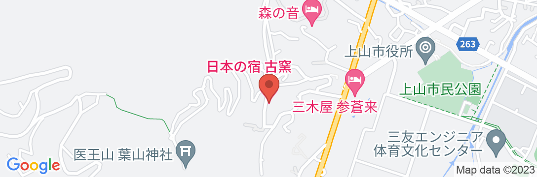 かみのやま温泉 日本の宿 古窯の地図